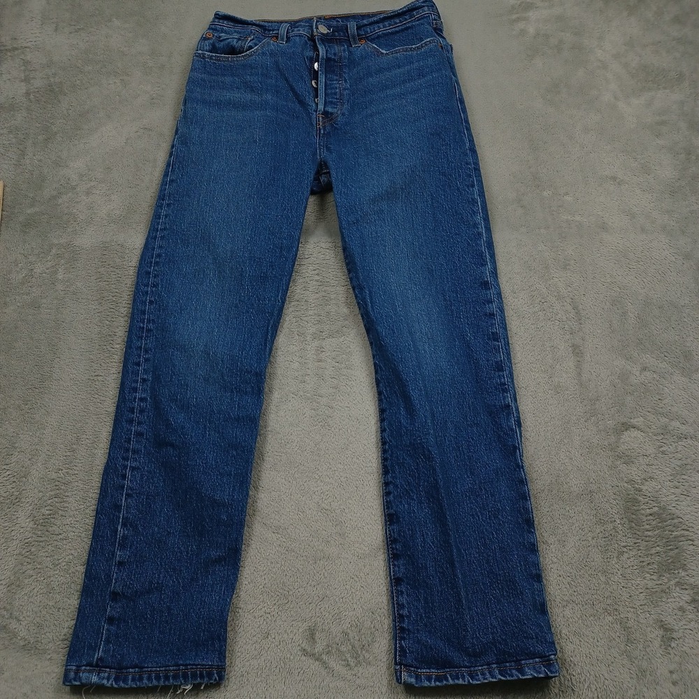 Levis 501 Jeans Womens 27 Blue Denim Straight Button‎ Fly Modern Casual